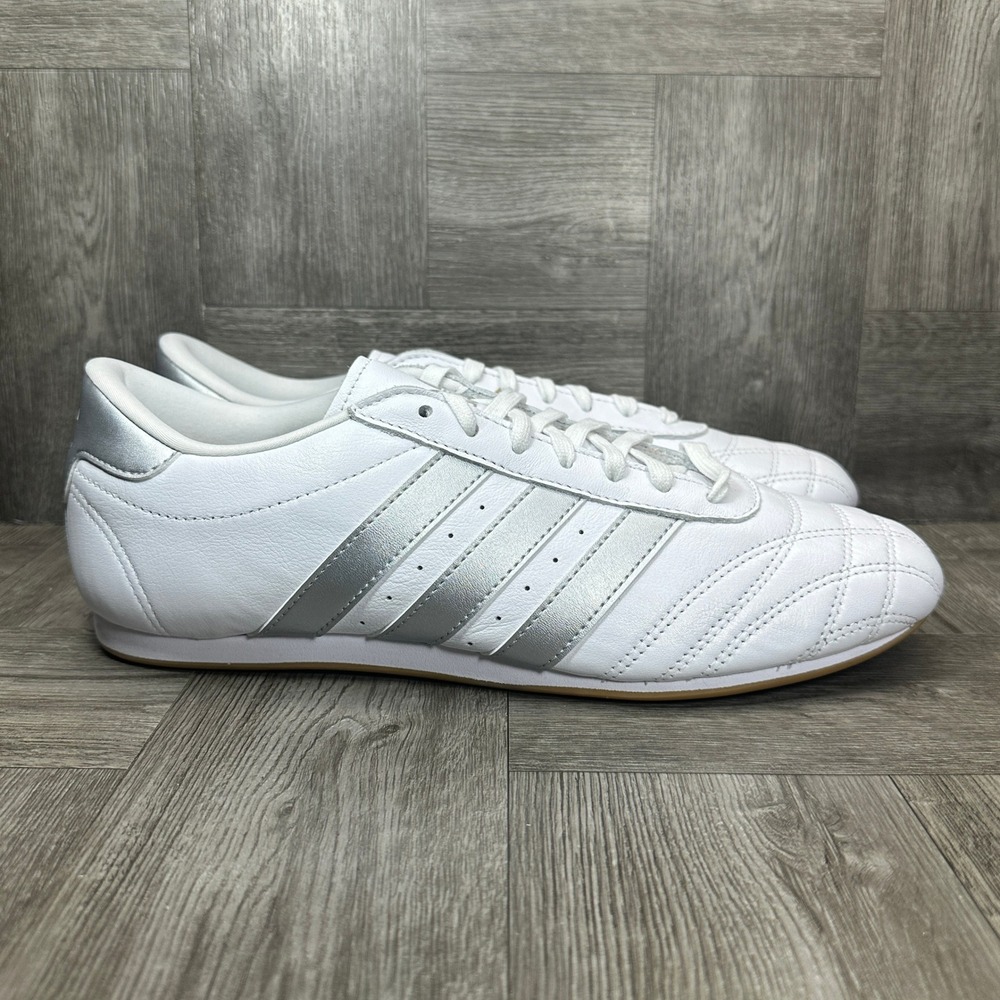Adidas Taekwondo LA Women's 11 White Silver Leather Retro Sneakers NEW JS1192